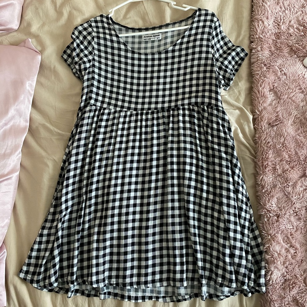 Gingham American Apparel Babydoll Dress